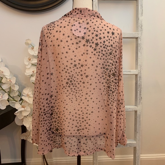 Sheer Star Print Kimono - Picture 6 of 8
